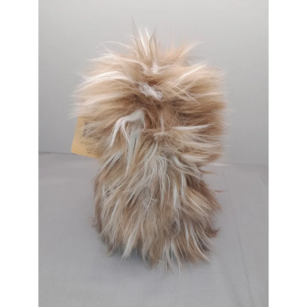 The Petting Zoo Hedgehog Plush Red Bow Heart Recycled Materials Tan Brown 9